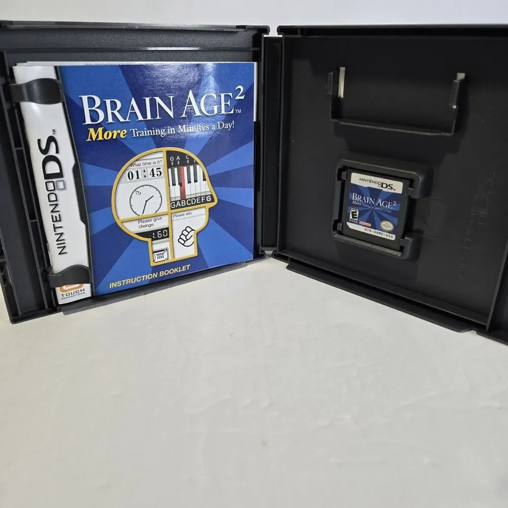Nintendo DS Brain Age 1 & Brain Age 2 Lot Bundle - Complete in Box (CIB)